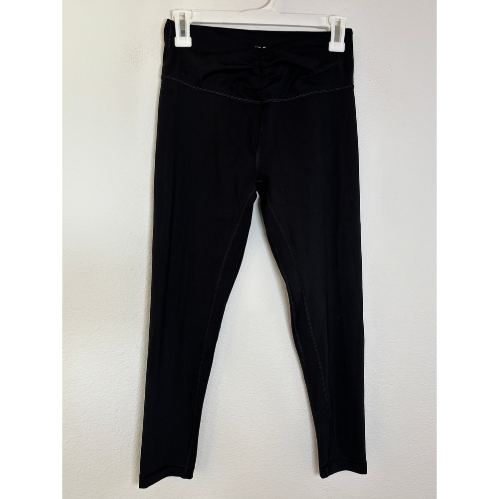 Victorias Secret Black V-Front Ruched High Waist Leggings Medium 7/8 Crop